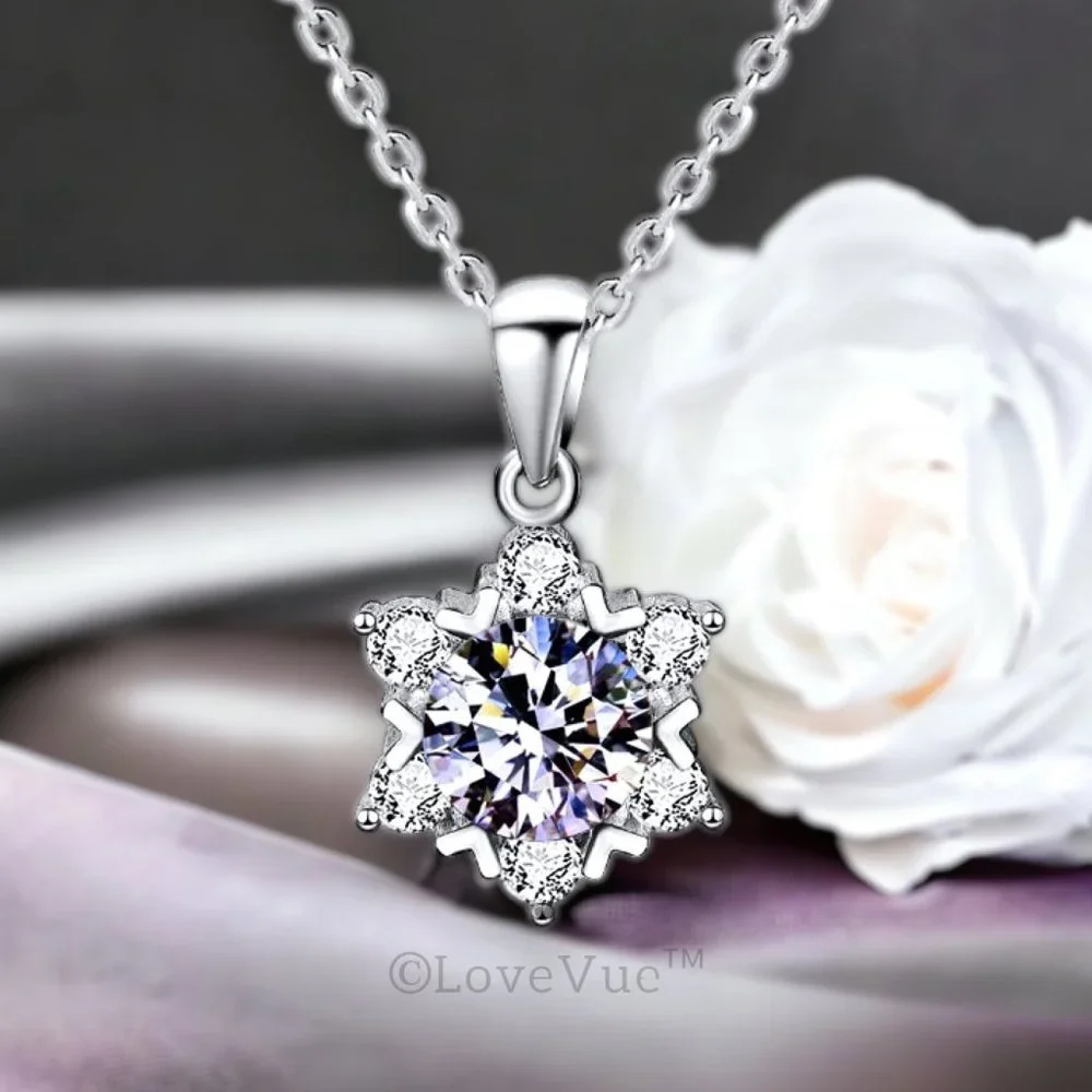 Certified 1ct. t.w. Diamond Star of David Brilliant Cut Necklace VVS1 - Picture 1 of 16
